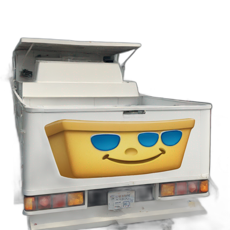 A truck with smoke coming out from the pipe on the back | AI Emoji