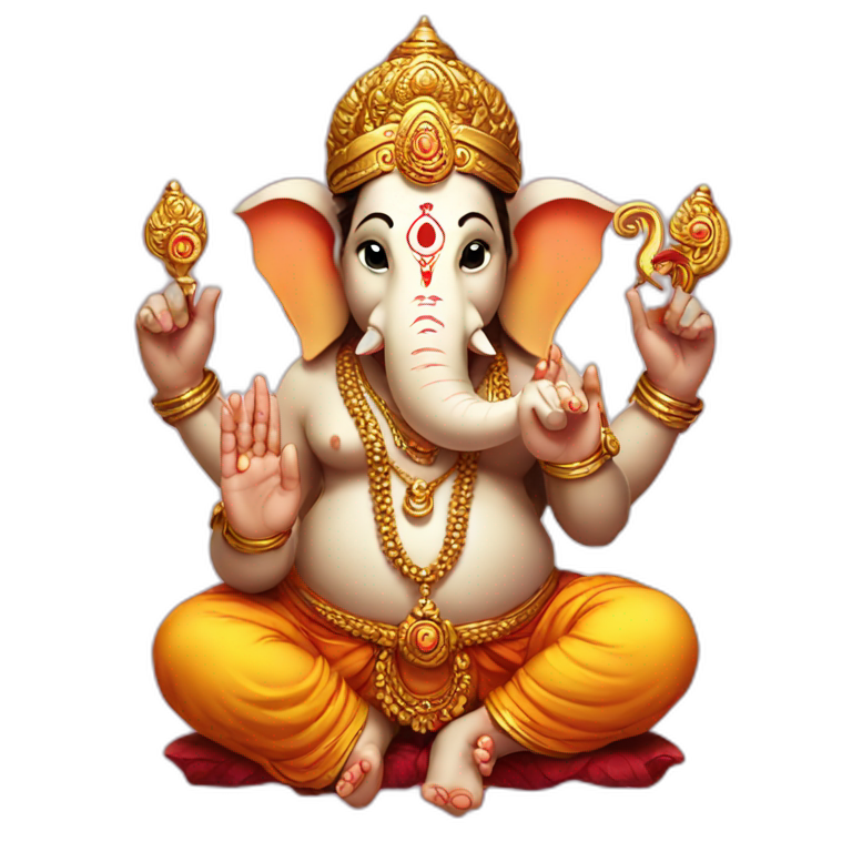 ganesha hindu god with 4 hands | AI Emoji Generator