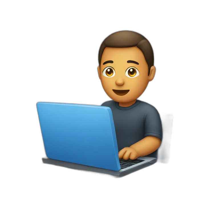 maculine men using laptop | AI Emoji Generator