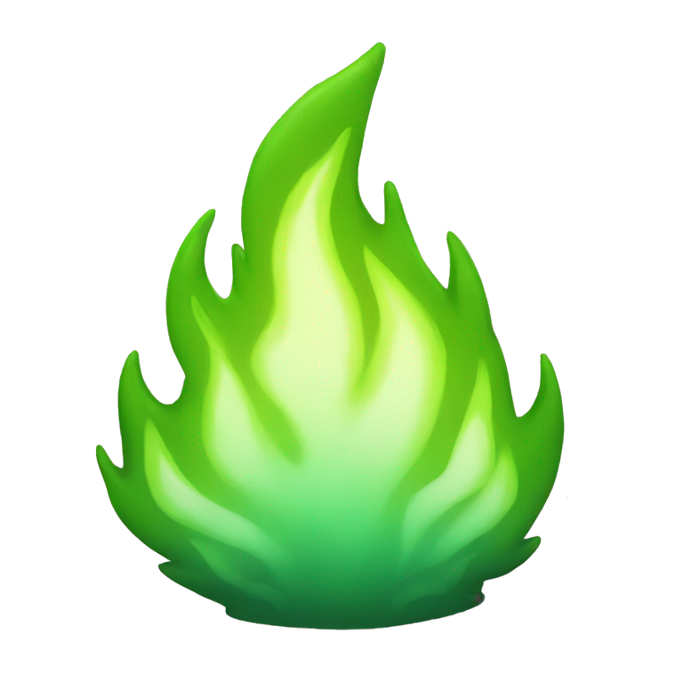 Fire Cyber emoji of a FUTURISTIC HIGHTECH 3D Fire colors Lemon green ...