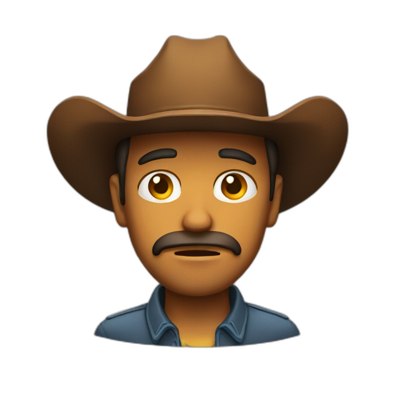 Sad cowboy | AI Emoji Generator