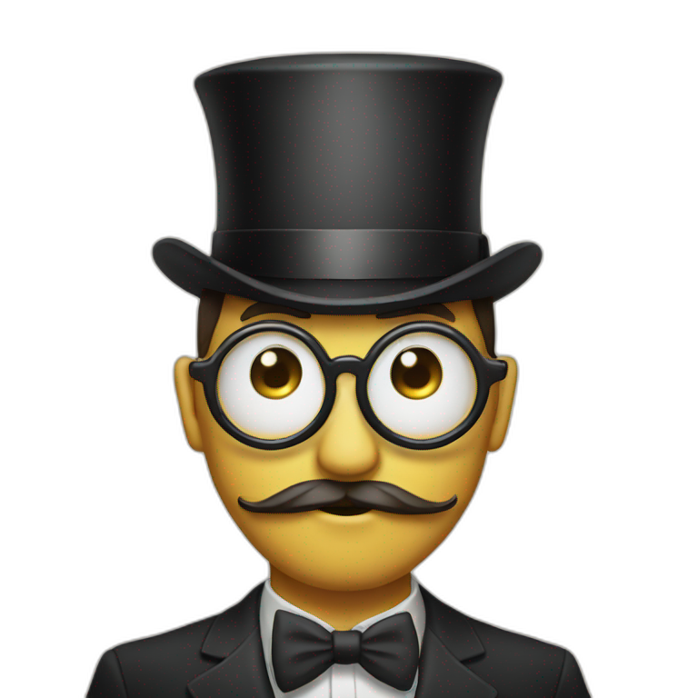 smiley face with monocle and top hat | AI Emoji Generator