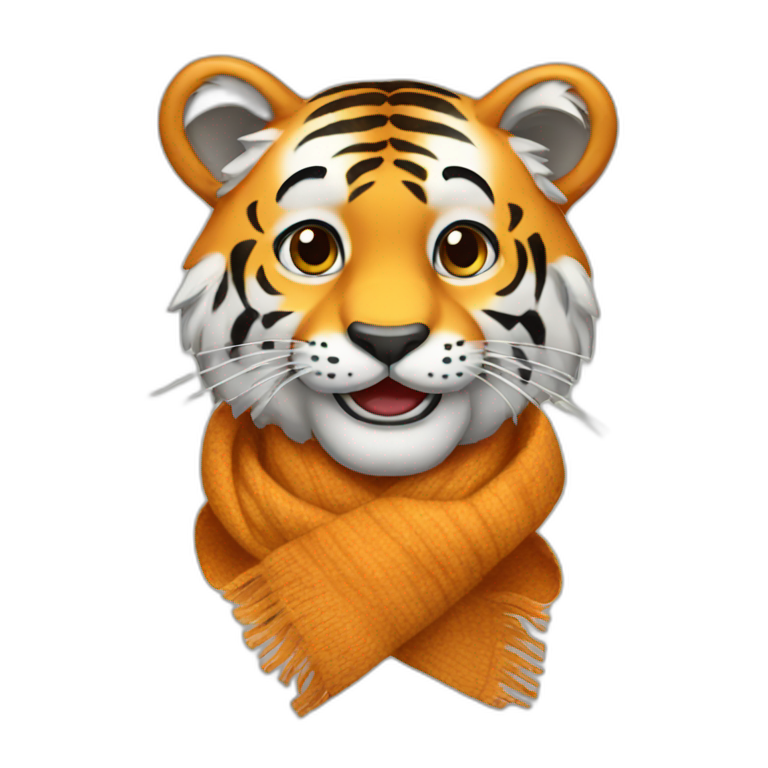 a big cat with a scarf | AI Emoji Generator