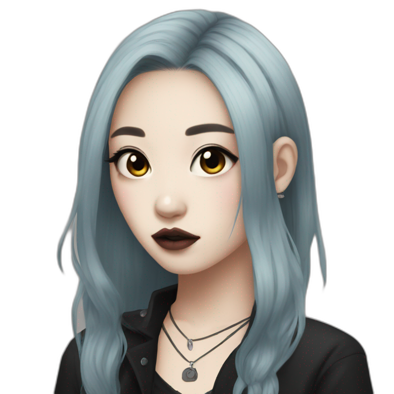 Trad Goth Girl, Dressed In Black, With Piercings And Tattoos 