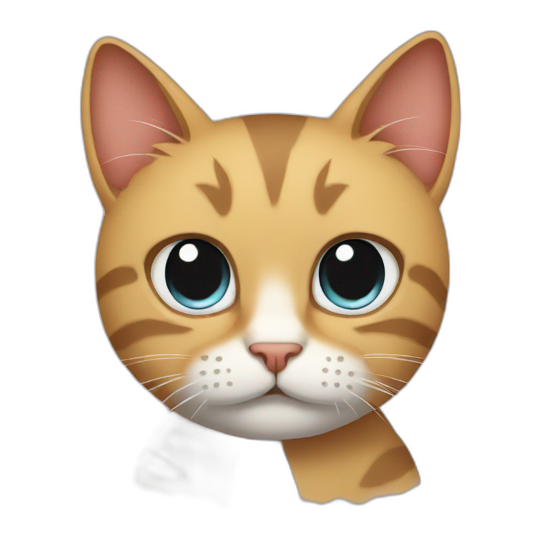 emo cat black purple long hair | AI Emoji Generator