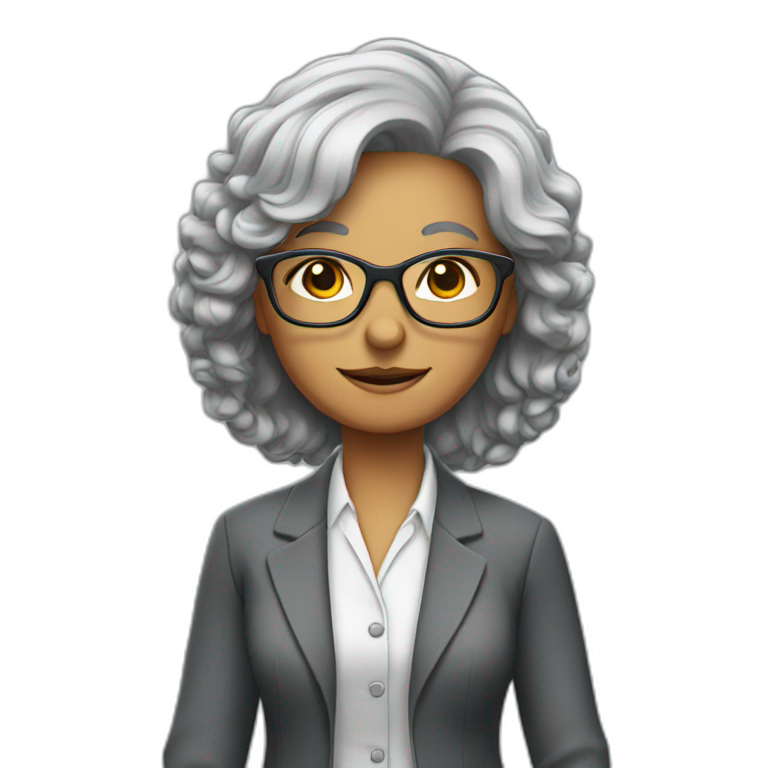 Grey hairs lady teacher | AI Emoji Generator