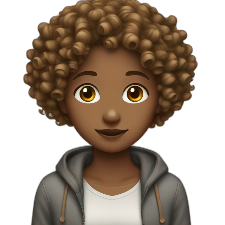 Runner girl with curly hair | AI Emoji Generator