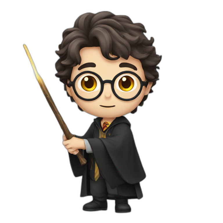 harry potter with wand | AI Emoji Generator