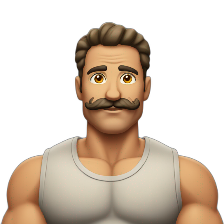 Muscles mustache expressive Cuban man | AI Emoji Generator