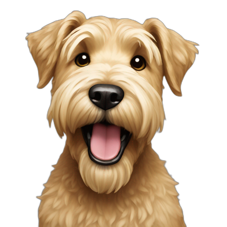 Wheaten terrier with big smile | AI Emoji Generator