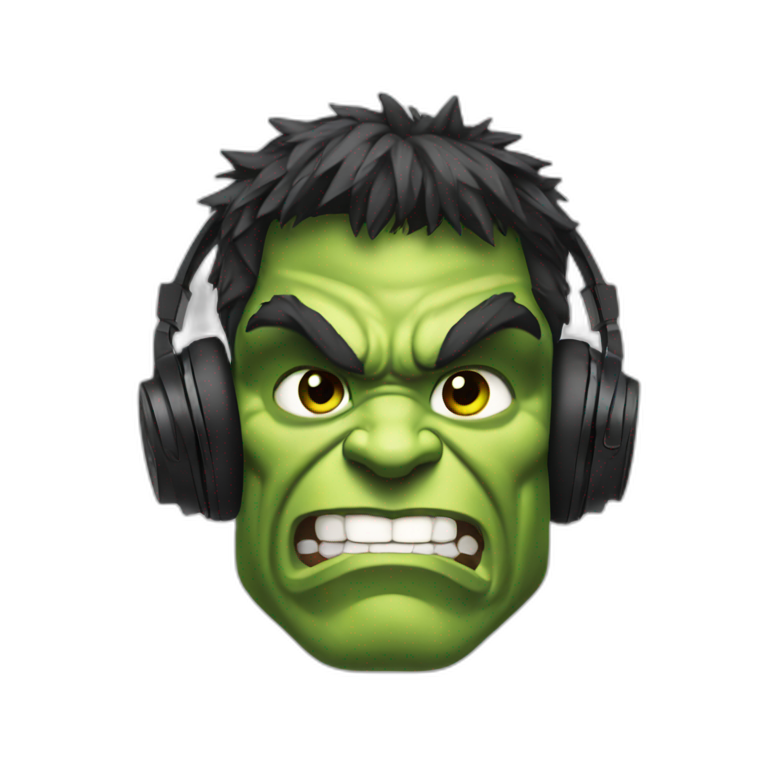 the hulk with dj headphones AI Emoji Generator