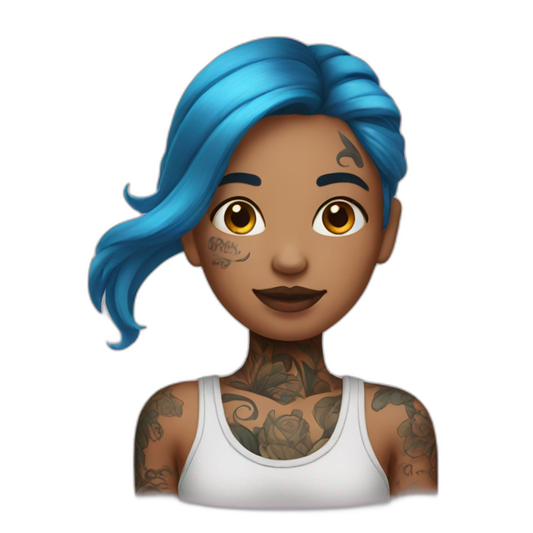 Trad goth girl, dressed in black, with piercings and tattoos | AI Emoji ...