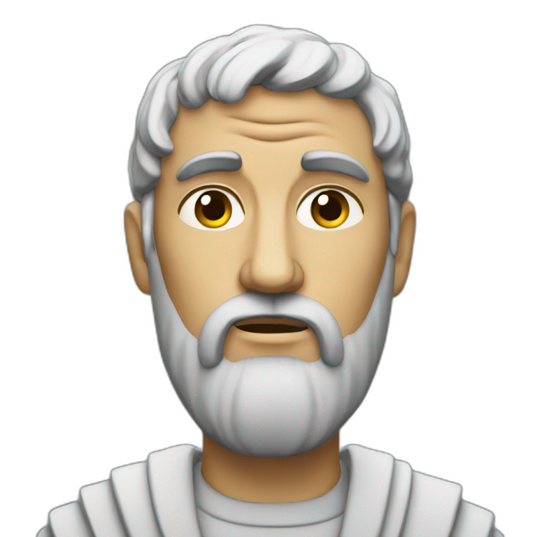 stoic person with golden leave crown on the head | AI Emoji Generator