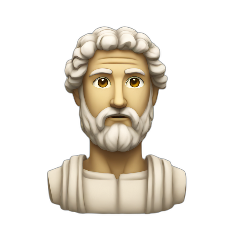 Stoic statue only with head | AI Emoji Generator