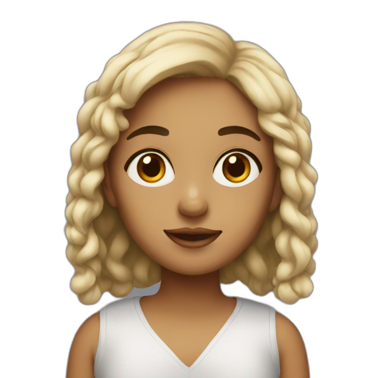 Black girl. Long Curley hair. artist | AI Emoji Generator