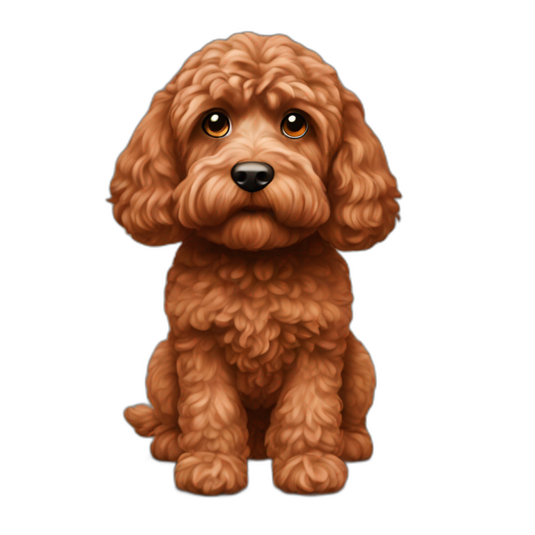 Reddish light brown cockapoo with white patch on chin full body | AI ...