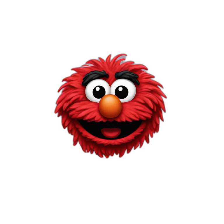 Elmo with black emo hair | AI Emoji Generator