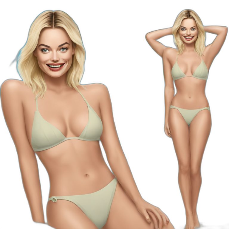 Margot robbie bikini AI Emoji Generator