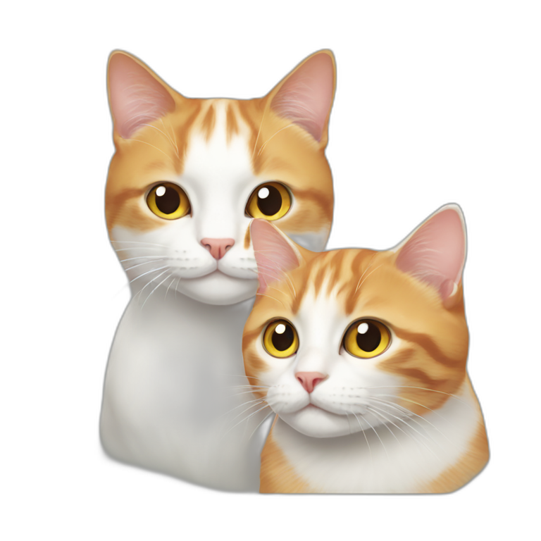 very fat ginger and white cat eating cheetos | AI Emoji Generator