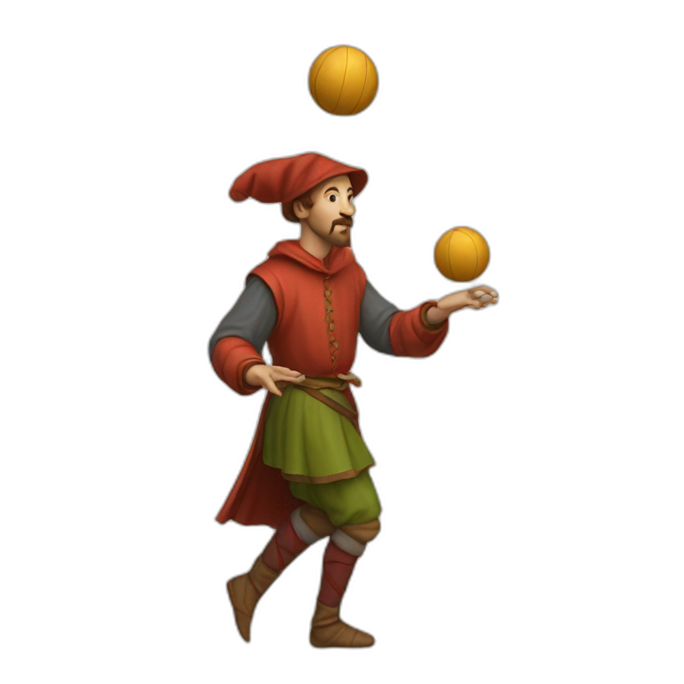 medieval juggler juggling 4 balls | AI Emoji Generator