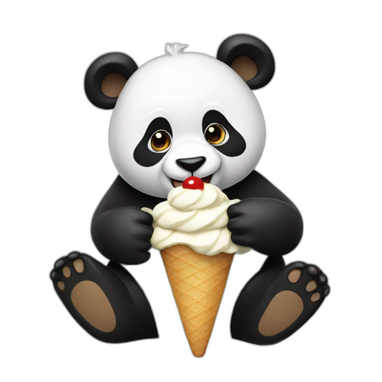 Panda eating roquefort | AI Emoji Generator