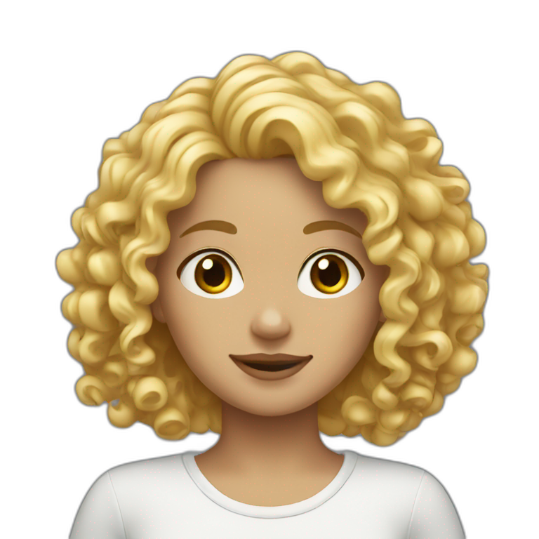 Curly blonde hippie skinny | AI Emoji Generator