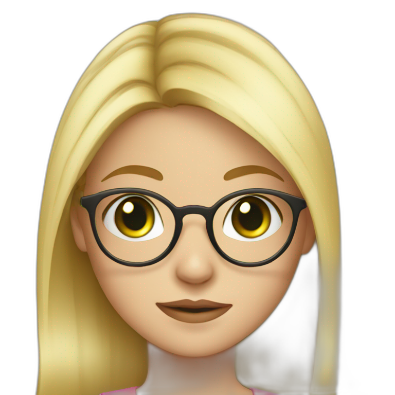 Blonde Girl With Glasses Ai Emoji Generator