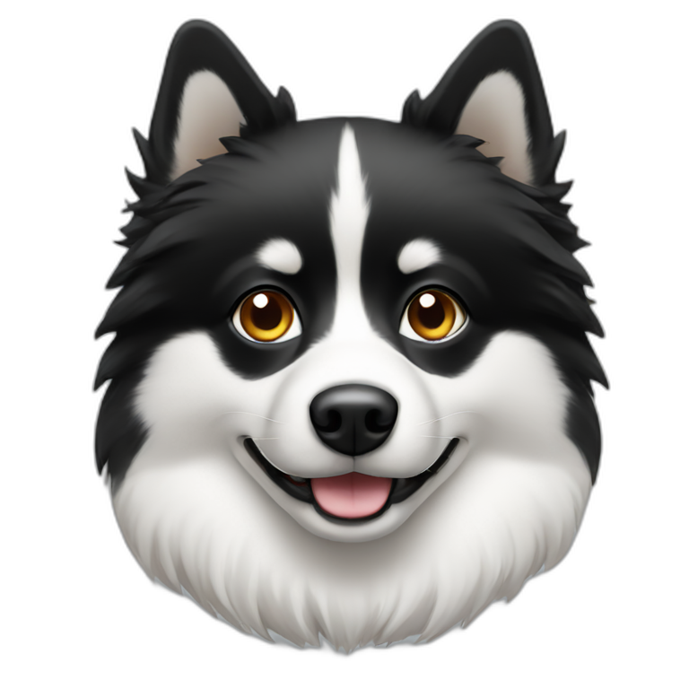 White dog with black head | AI Emoji Generator