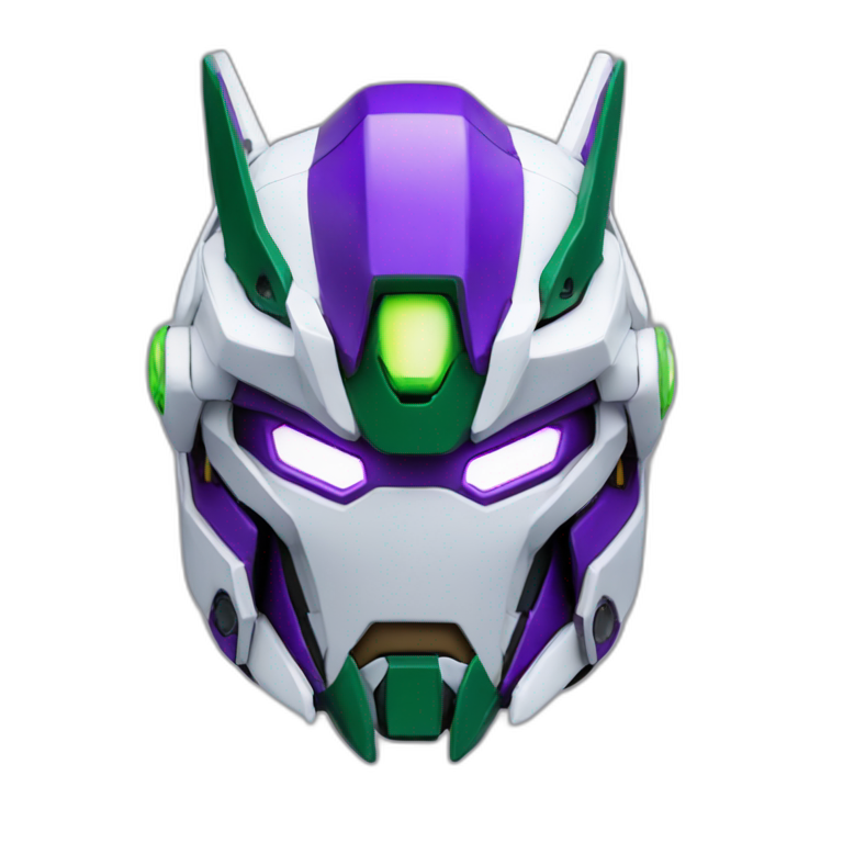 purple and green gundam barbatos face | AI Emoji Generator