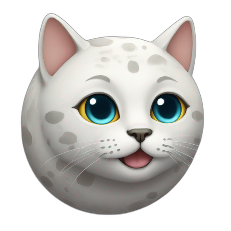 cat on moon with stara | AI Emoji Generator