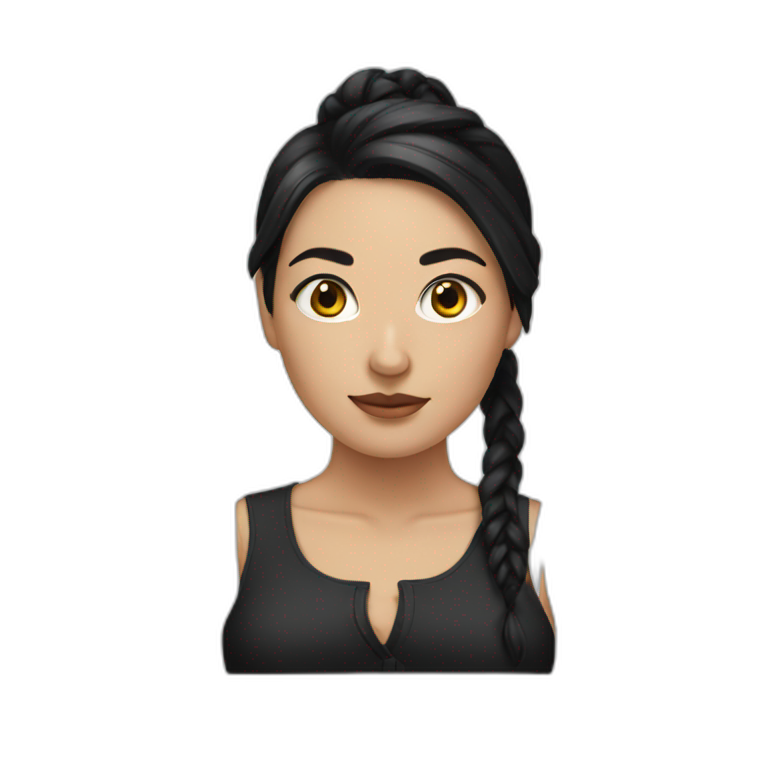 A White Women With Black Hair Comics Style Ai Emoji Generator