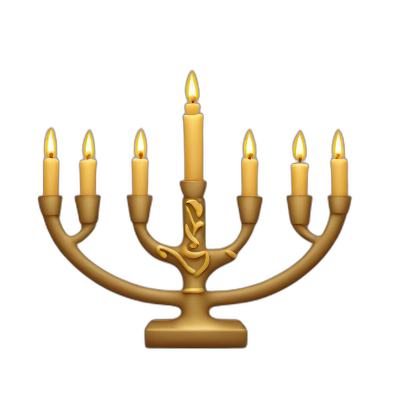 Green white red flag with golden menorah in the middle | AI Emoji Generator