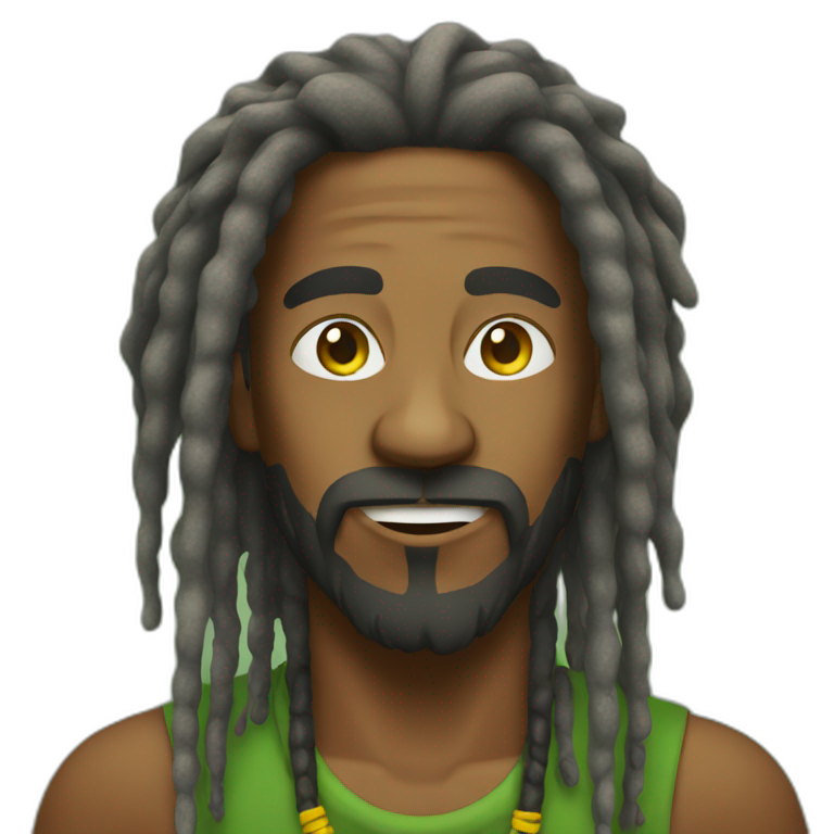 Rasta man in profile with peace hand | AI Emoji Generator