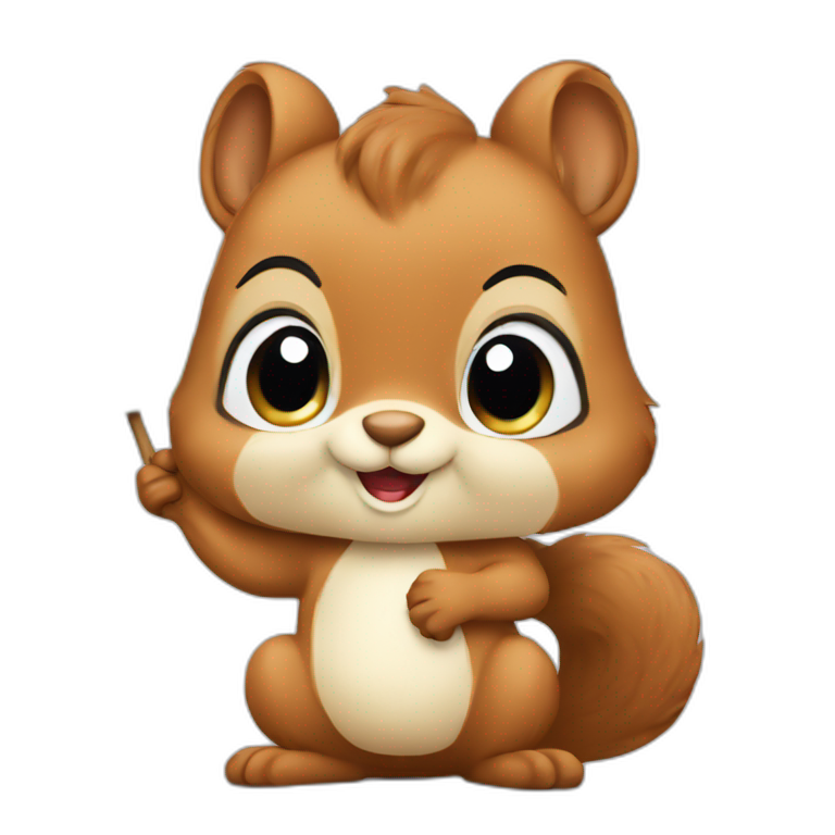 A brown squirrel holding a watermelons | AI Emoji Generator