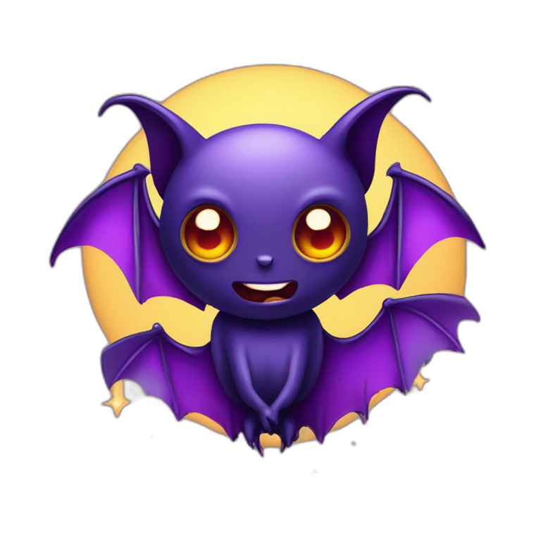 purple and black evil face vampire bat cartoon sparkle eyes wings ...