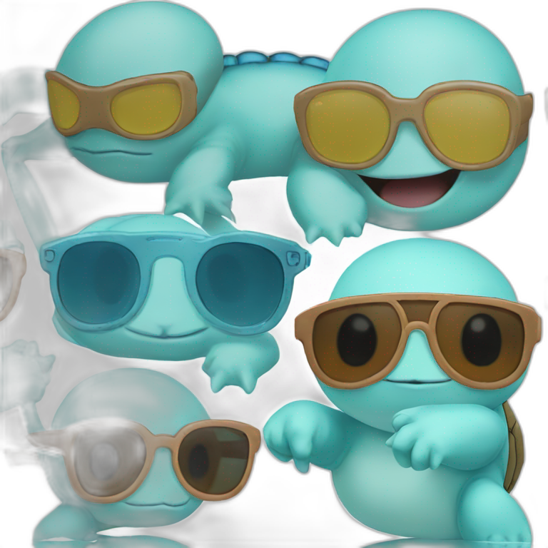 Pokemon Squirtle Gang Wear Sunglasses Ios Emoji Ai Emoji Generator