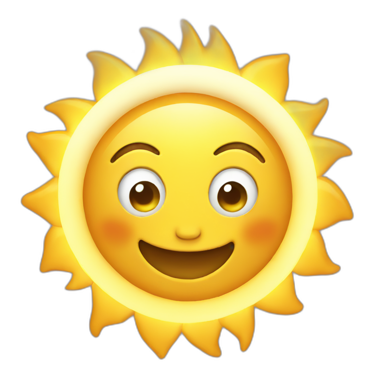 Emoji eyes include a sun, smiling face. | AI Emoji Generator