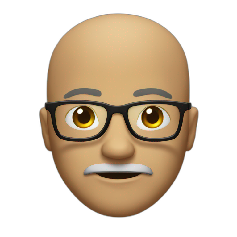 bald man, glasses | AI Emoji Generator