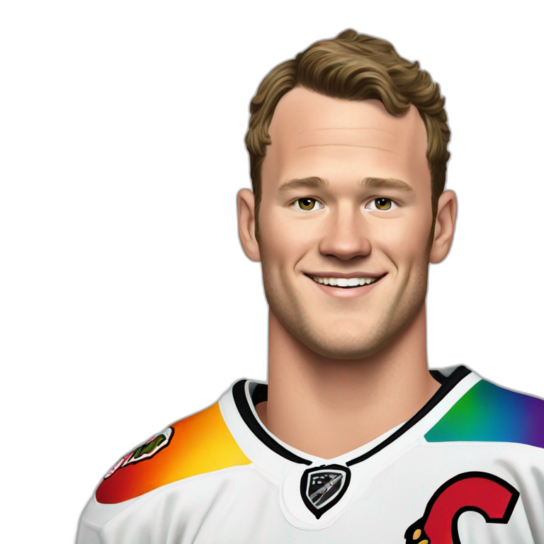 Jonathan Toews as rainbow beach bum | AI Emoji Generator