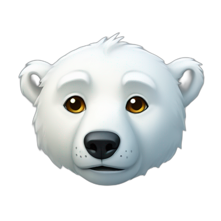 Polar bear with a purple heart | AI Emoji Generator