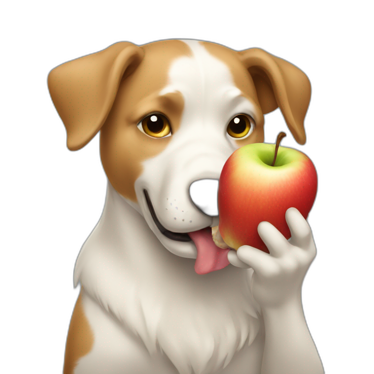 apple in dog mouth | AI Emoji Generator