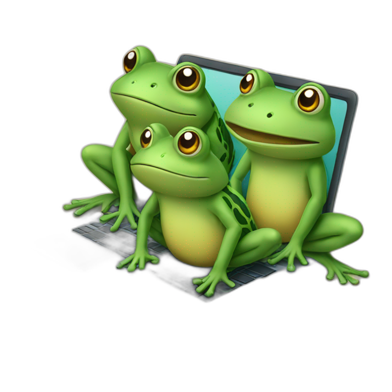 Lalafell with frogs | AI Emoji Generator