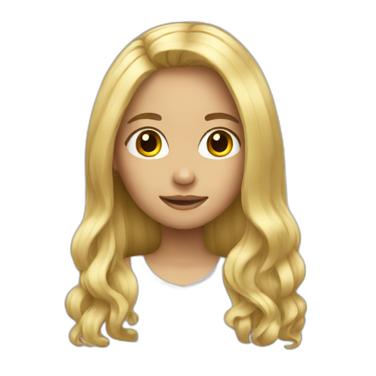 curly blonde girl long hair | AI Emoji Generator