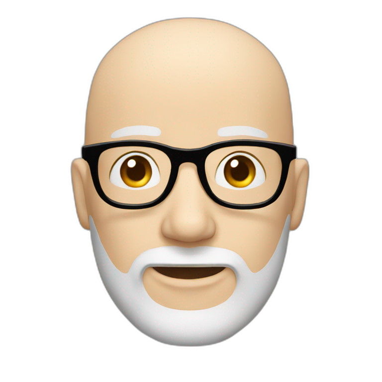 bald bearded man with glasses | AI Emoji Generator