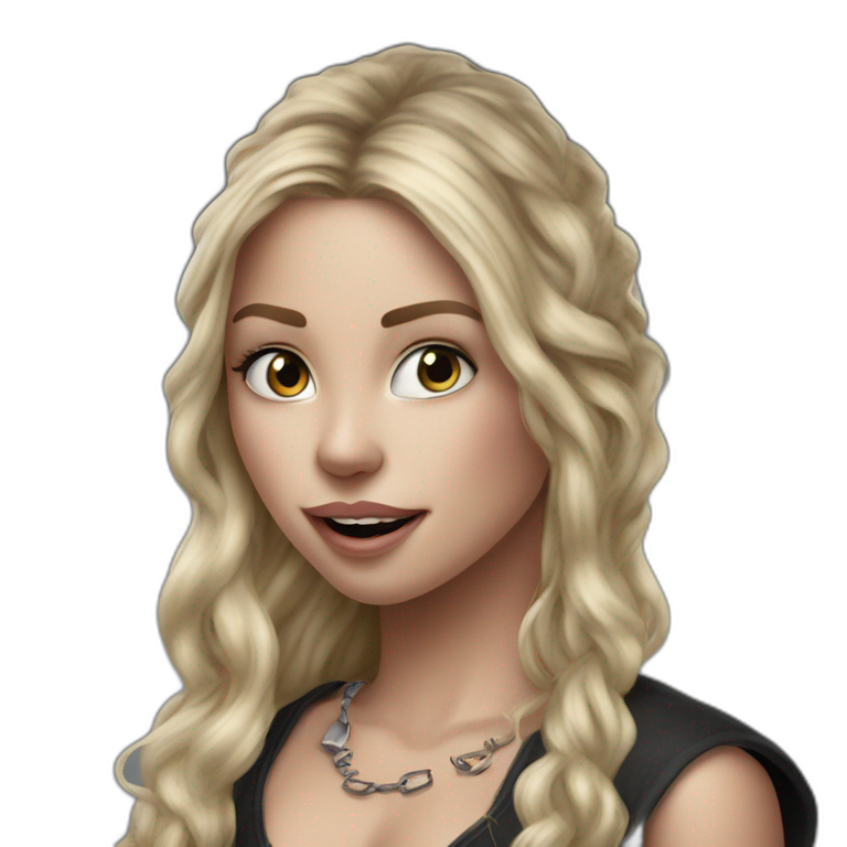 blonde girl with piercing gaze | AI Emoji Generator