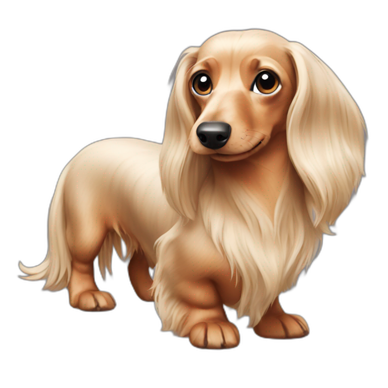 Cream Long Haired Dachshund Ai Emoji Generator