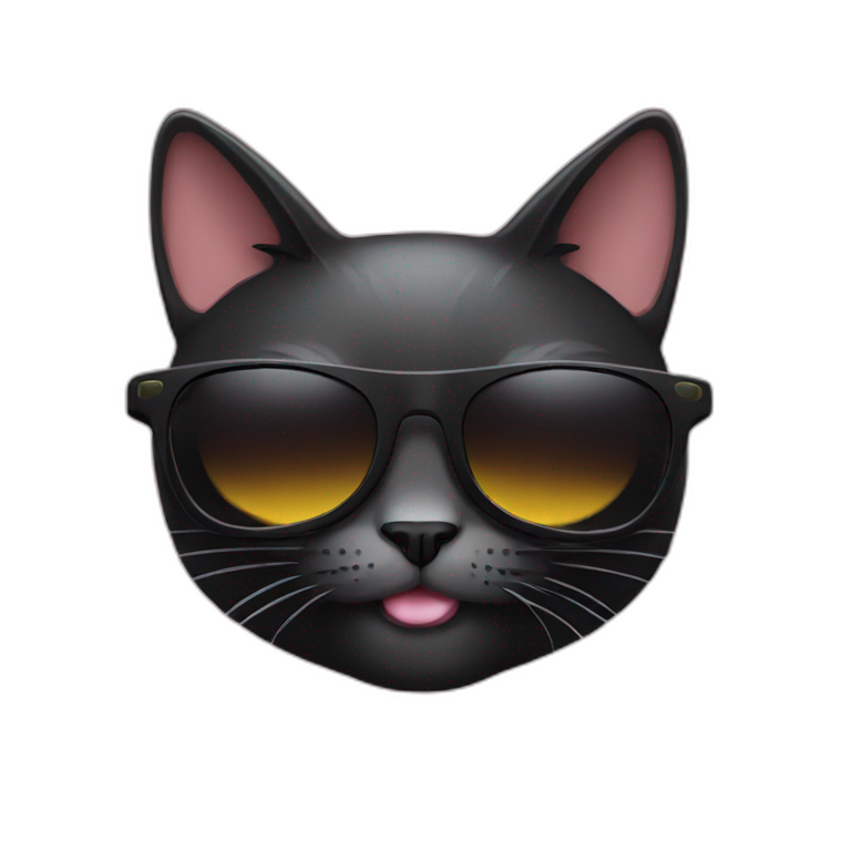 White Cat In Black Sunglasses Ai Emoji Generator 2919