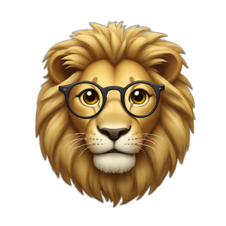 Lion With Glasses Ai Emoji Generator