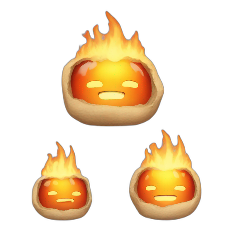 calcifer eat scrambled eggs | AI Emoji Generator