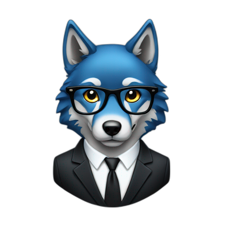 Wolf wearing a suit | AI Emoji Generator